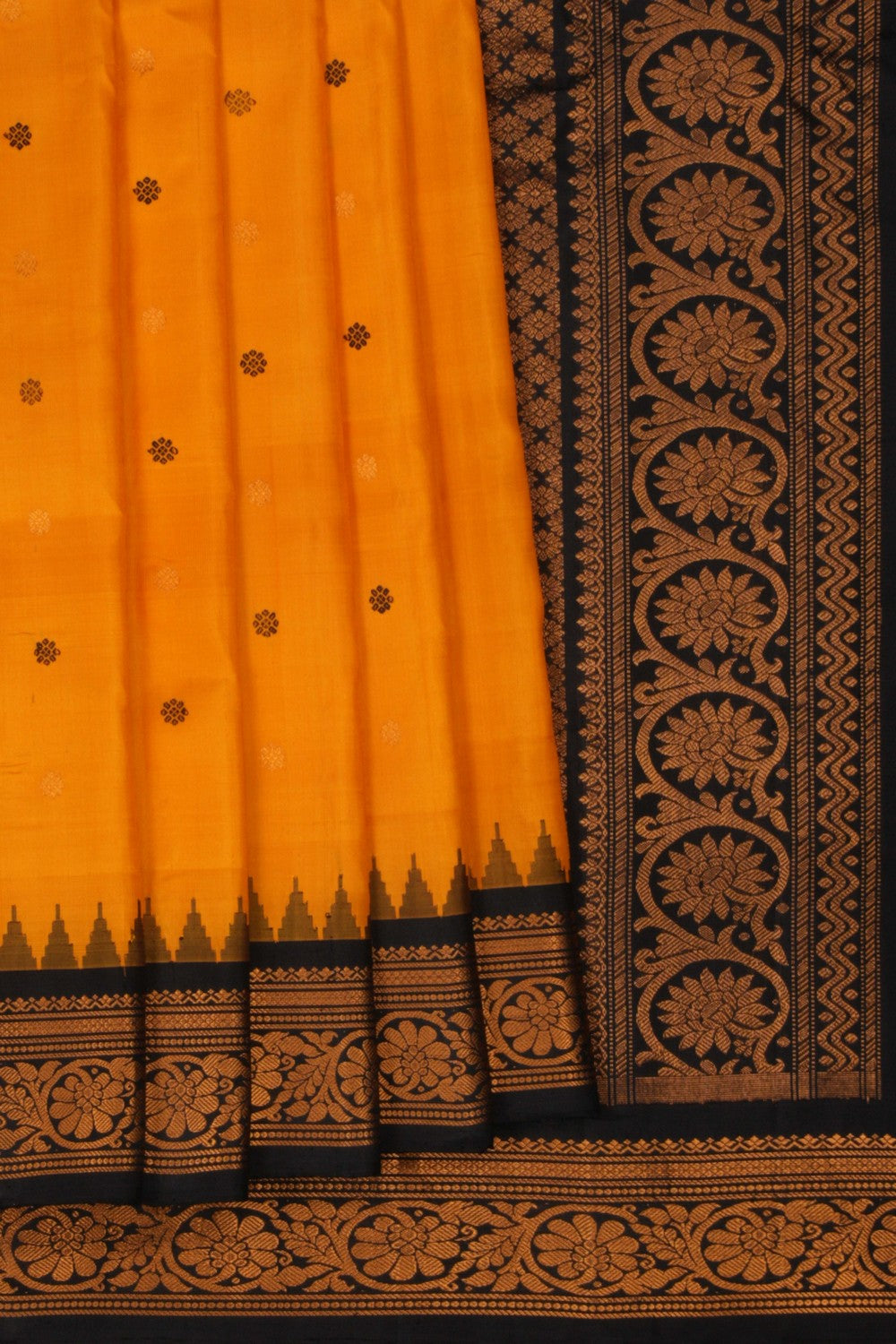 Image of Gadwal Silk Orange Saree